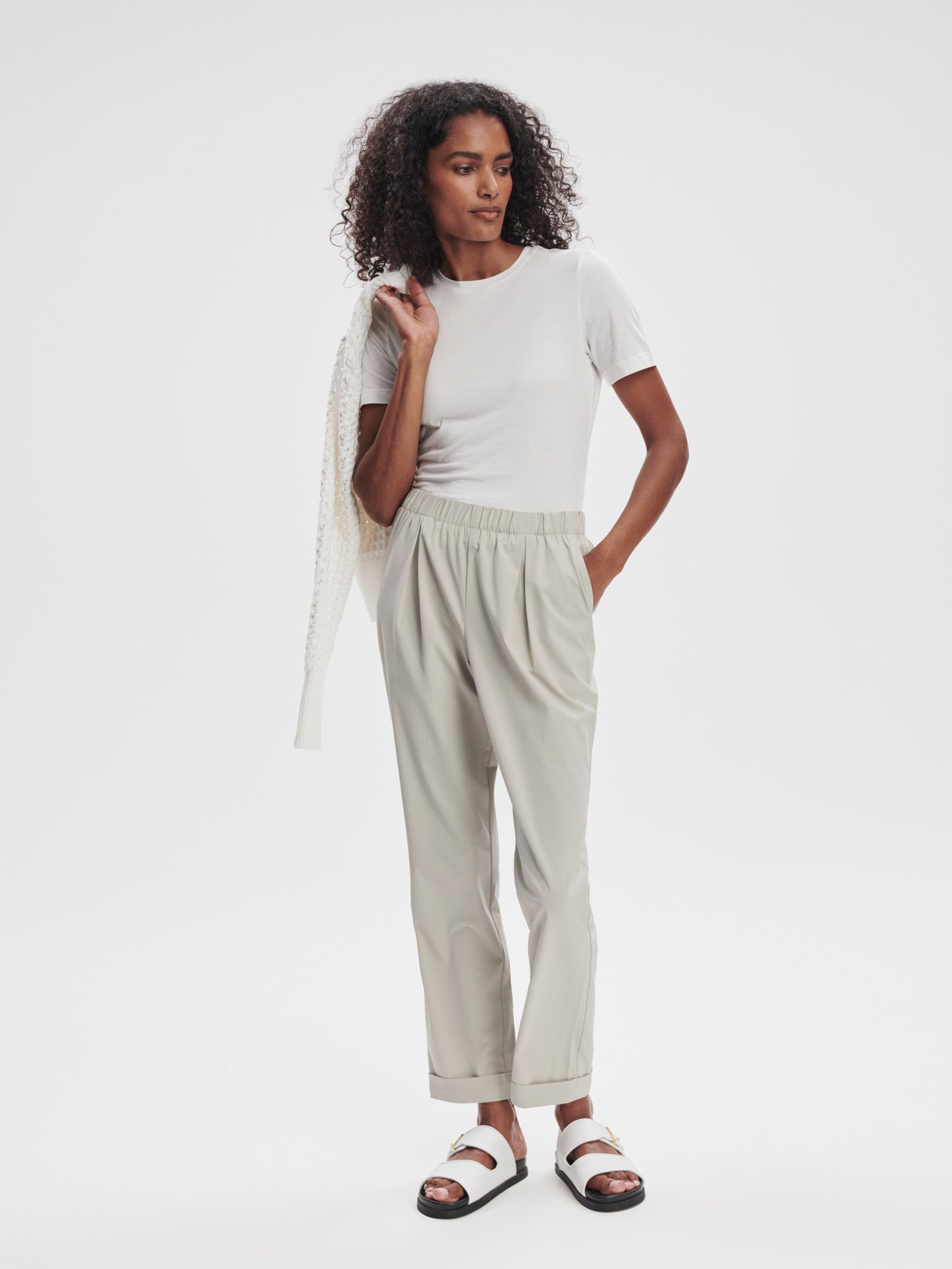 Alana Slim Tapered Cuff Pant 29" - Sage Grey