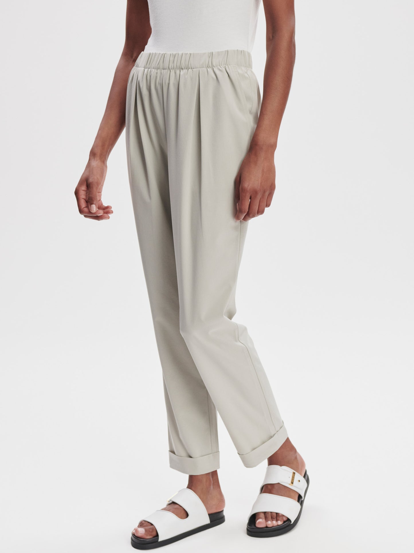 Alana Slim Tapered Cuff Pant 29" - Sage Grey