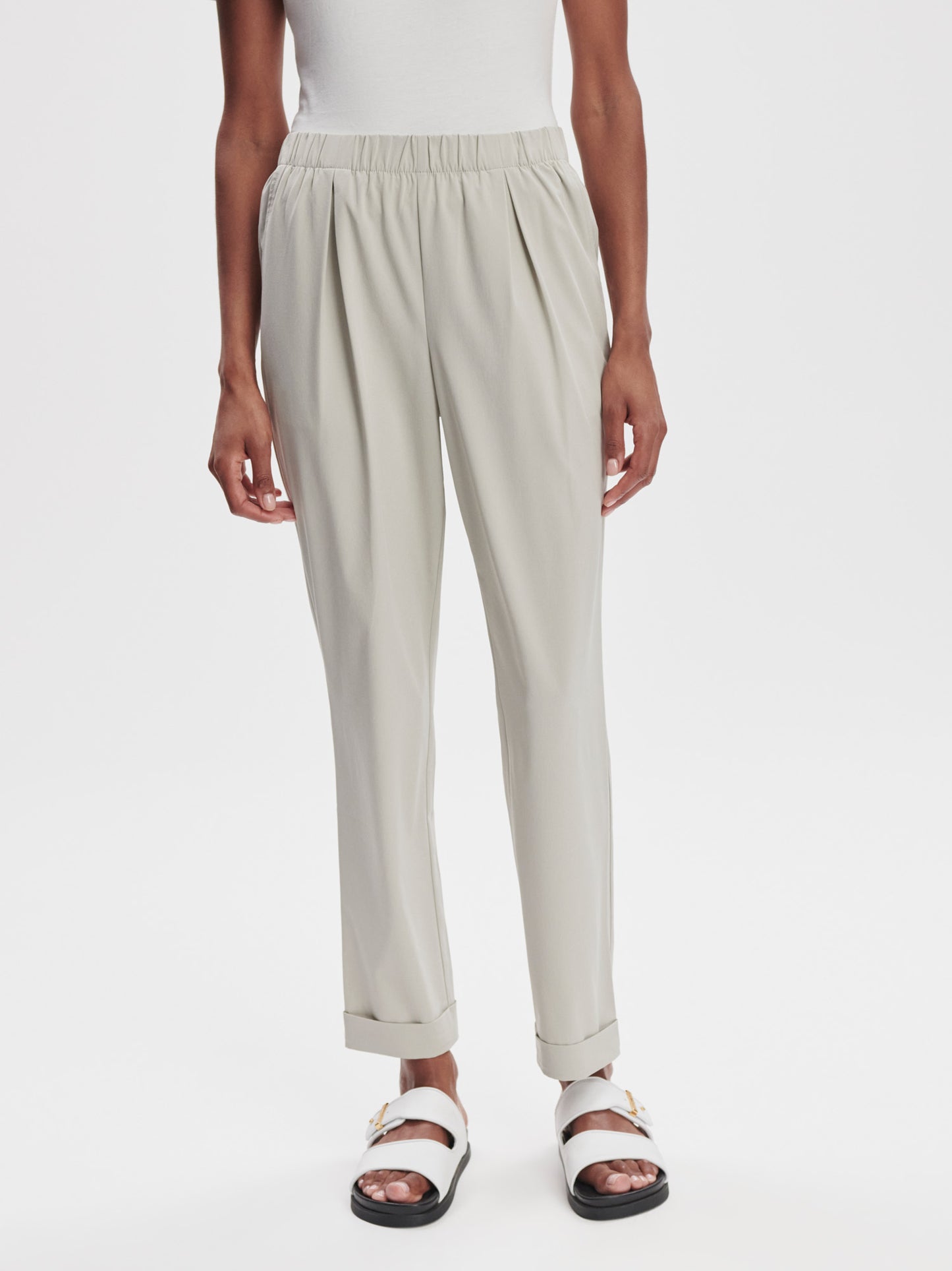 Alana Slim Tapered Cuff Pant 29" - Sage Grey