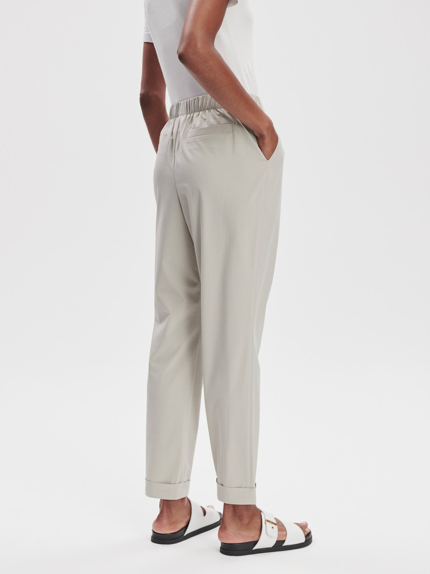 Alana Slim Tapered Cuff Pant 27" - Sage Grey