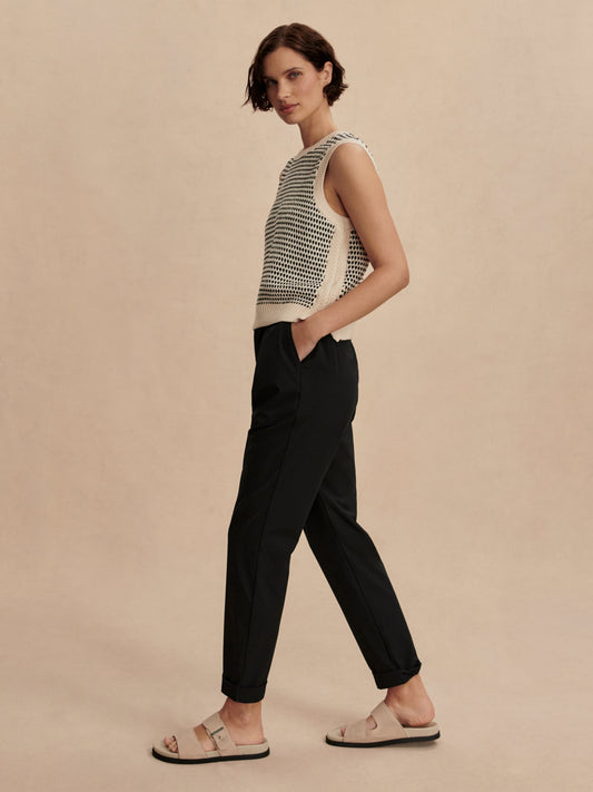 Alana Slim Tapered Cuff Pant 27" - Black