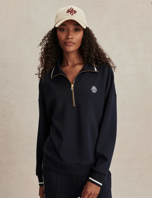 Bertie Half Zip Sweat - Navy