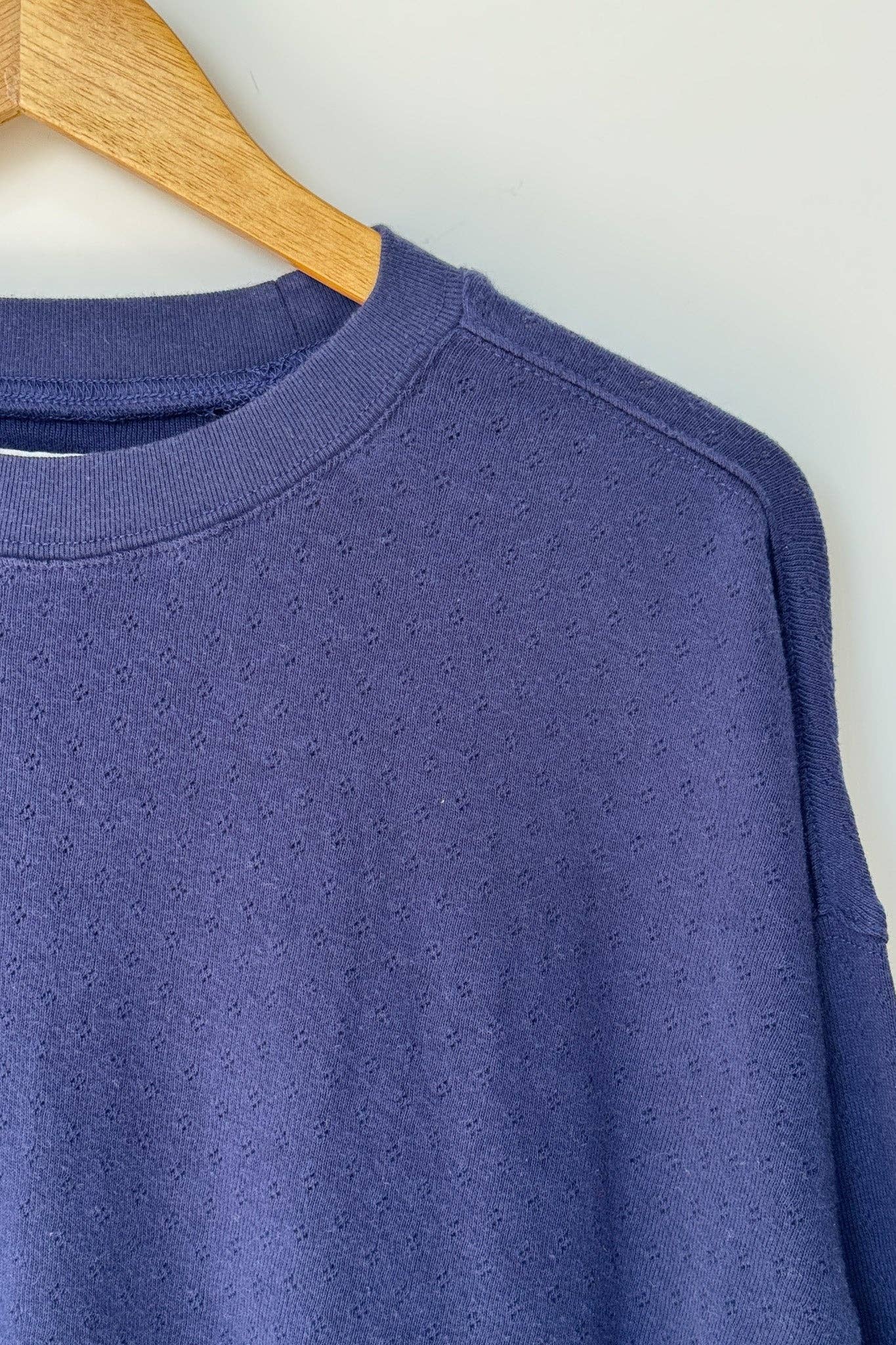 Pointelle Core Sweatshirt - Navy