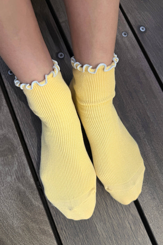 The Petite Ruffled Modal Socks - Butter Baby Blue