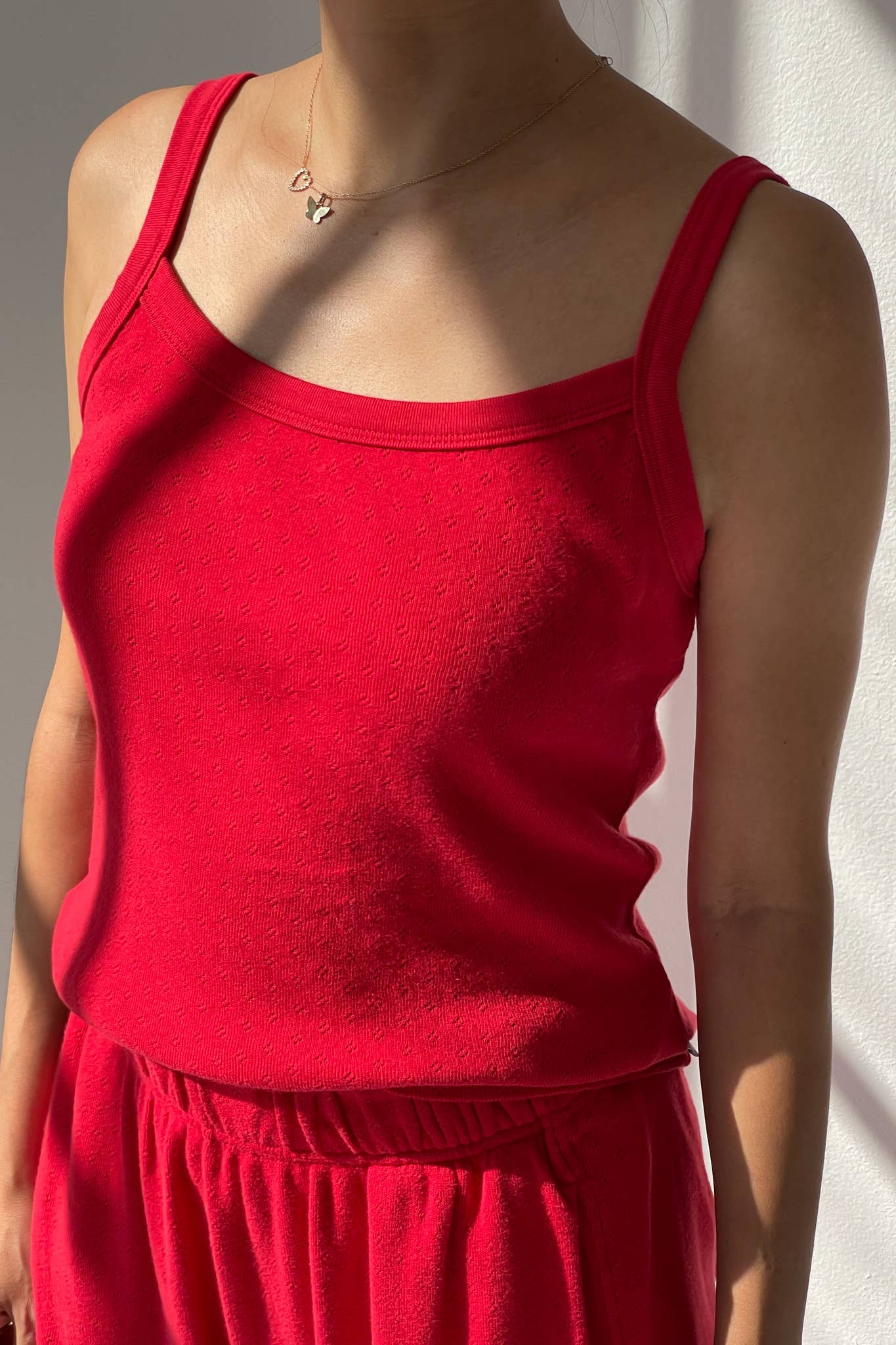 Pointelle Eve Cami - Red Apple