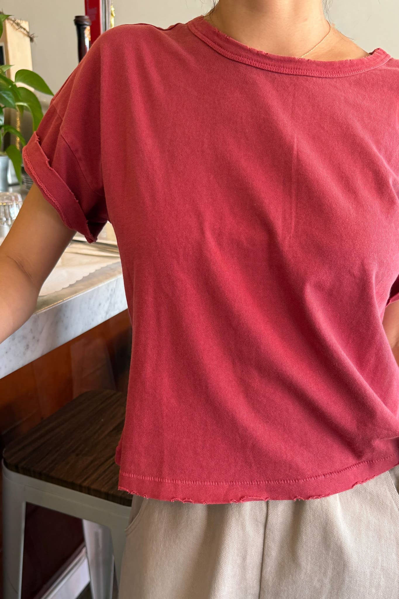 Fille Tee - Crayon Red