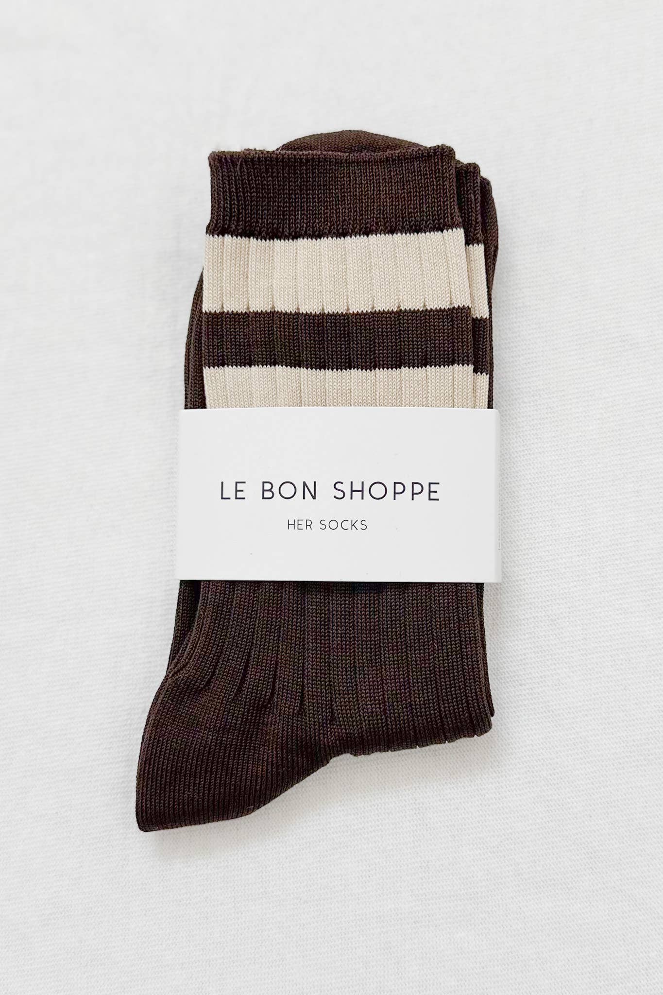 Her Socks Varsity - Espresso