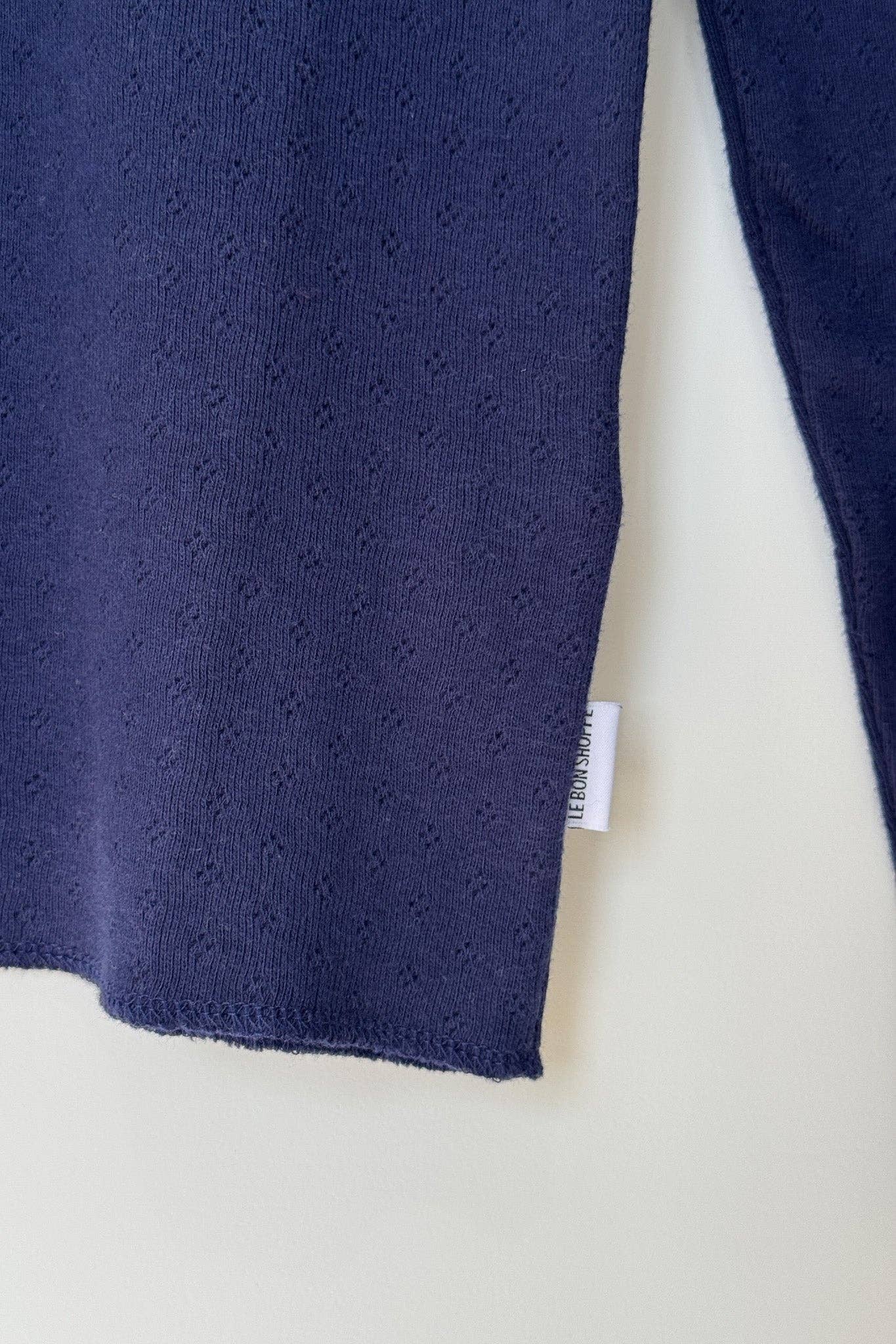 Pointelle Fundamental Tee - Navy