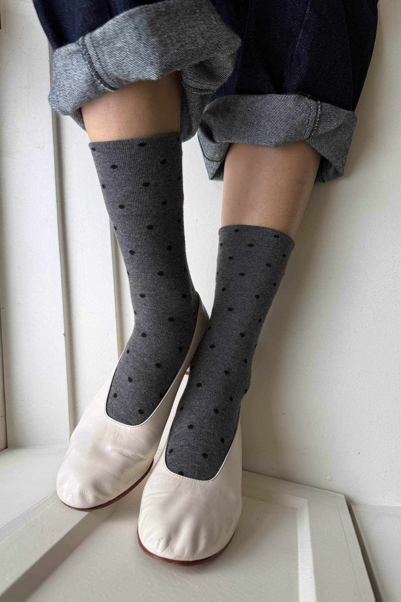 Sneaker Socks: Ht. Grey