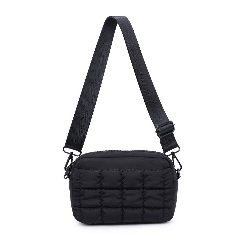 Inspiration - Quilted Puffer Nylon Crossbody: Burgundy