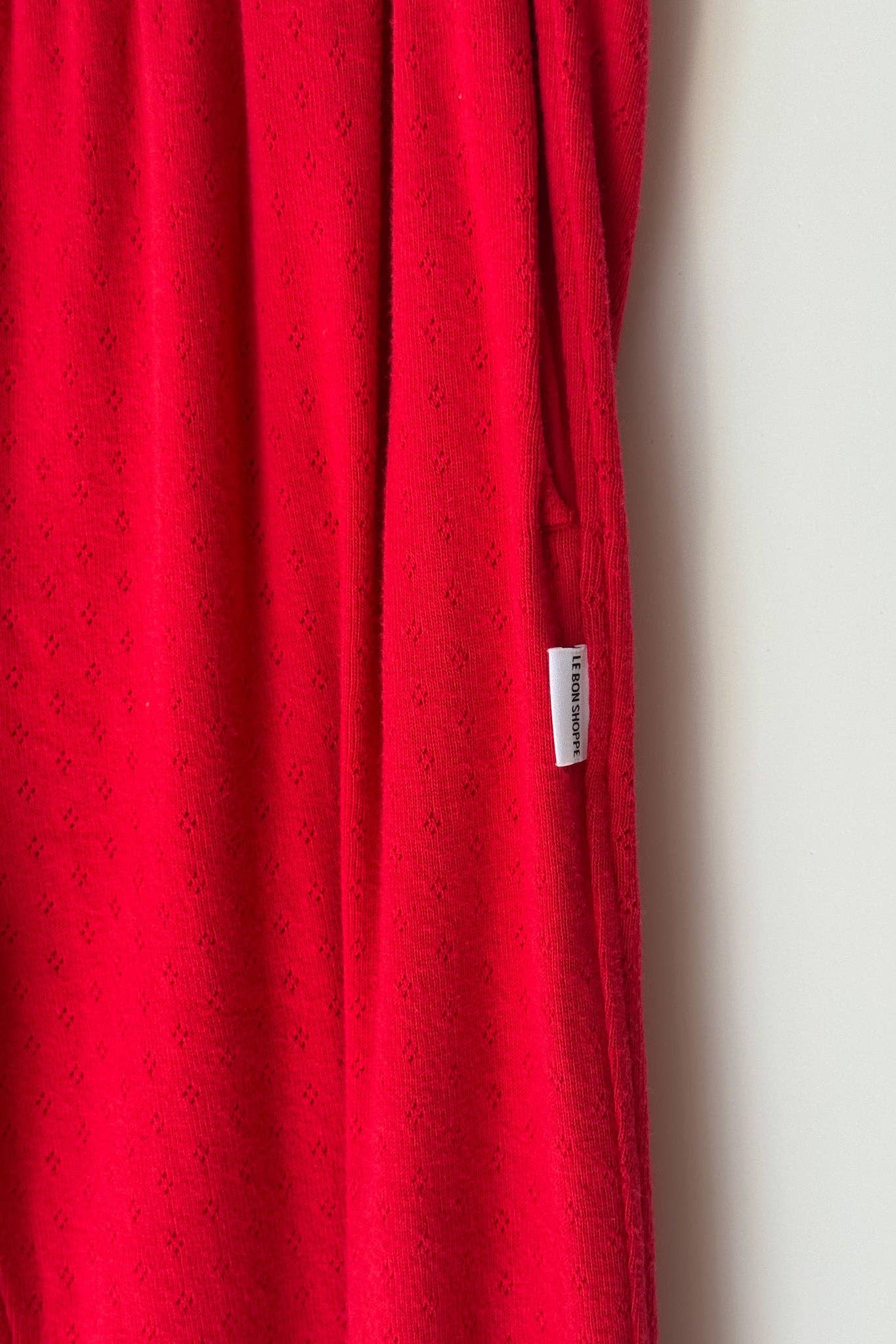 Pointelle Serene Jogger - Red Apple