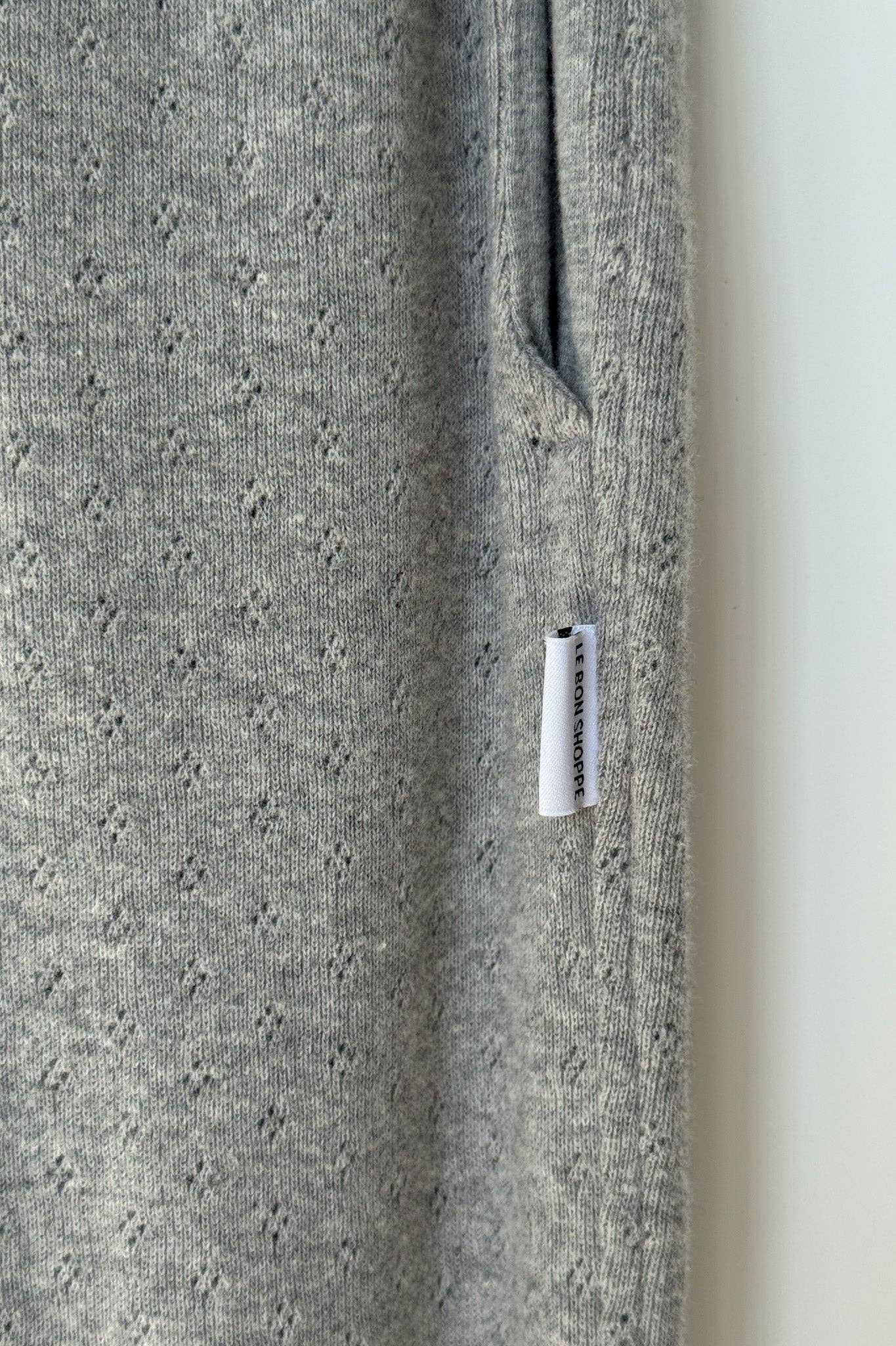 Pointelle Serene Jogger: Melange Grey