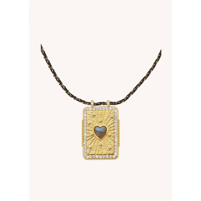 Labradorite Heart Necklace - Gold Plated