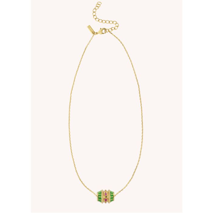 Green Talisman Necklace - Gold Plated