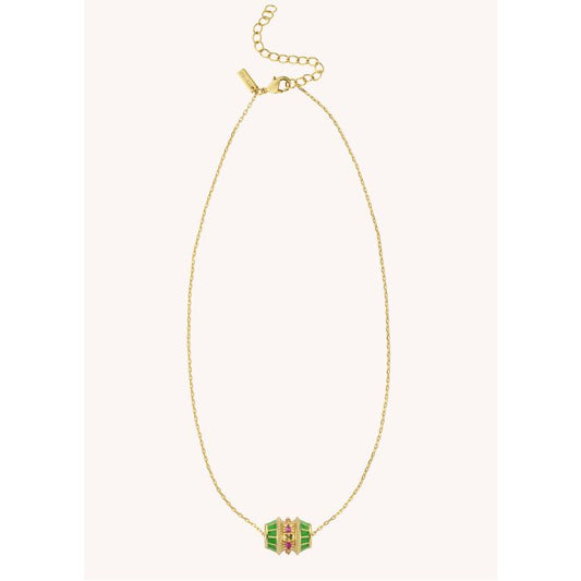 Green Talisman Necklace - Gold Plated