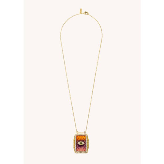 Pink Rainbow Eye Boheme Necklace - Gold Plated
