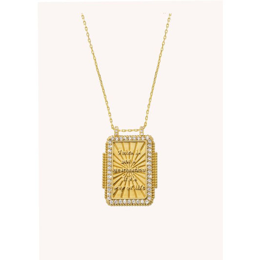 Blue Rainbow Heart Twice Boheme Necklace - Gold Plated