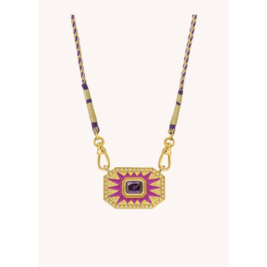 Light Fuchsia Yucatan Necklace - Gold Plated