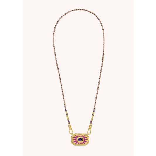 Light Fuchsia Yucatan Necklace - Gold Plated