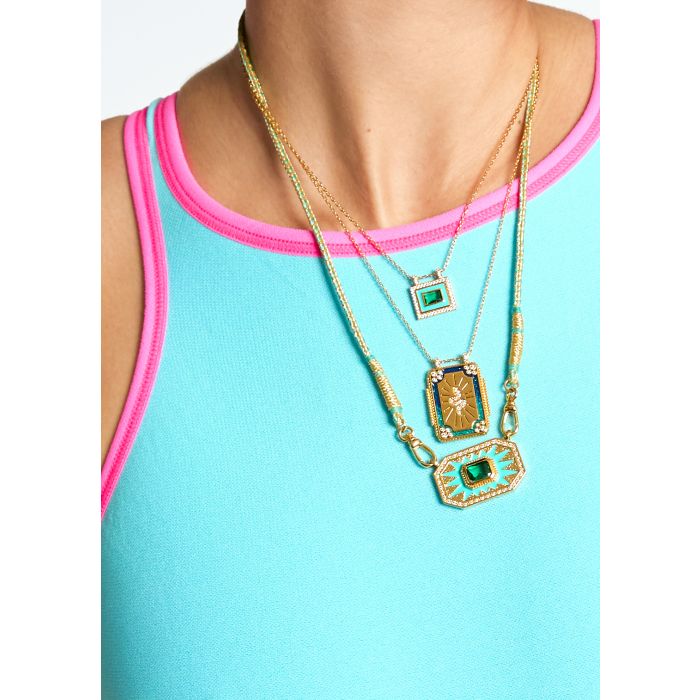 Light Turquoise Yucatan Necklace - Gold Plated