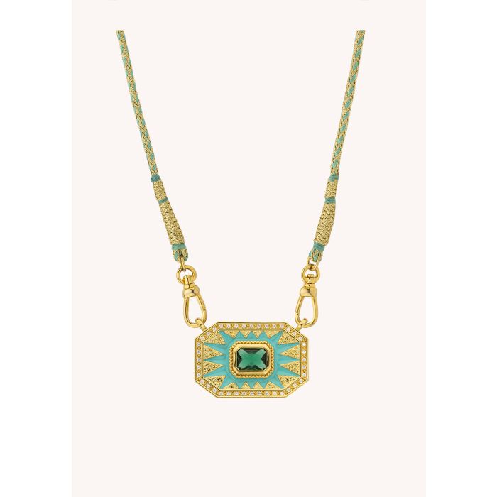 Light Turquoise Yucatan Necklace - Gold Plated