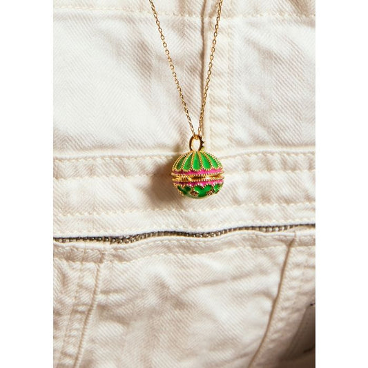 Green Fuchsia Protection Necklace - Gold Plated