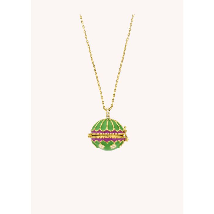 Green Fuchsia Protection Necklace - Gold Plated