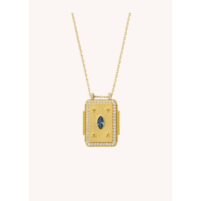 Mystic Blue Twice Boheme Necklace - Gold Plated