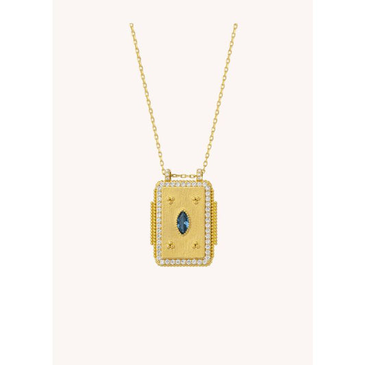 Mystic Blue Twice Boheme Necklace - Gold Plated