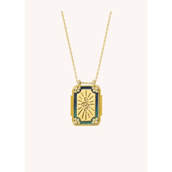 Mystic Blue Twice Boheme Necklace - Gold Plated