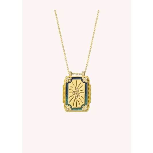 Mystic Blue Twice Boheme Necklace - Gold Plated