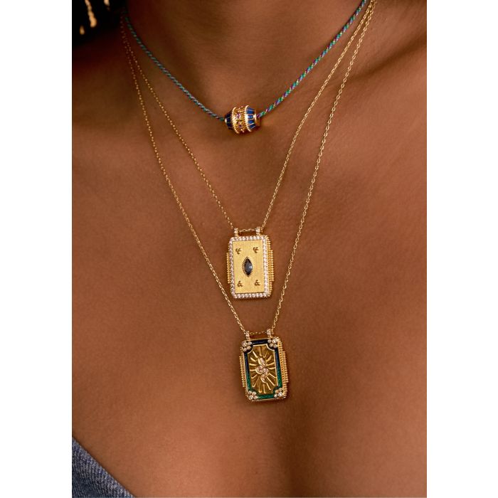 Mystic Blue Twice Boheme Necklace - Gold Plated