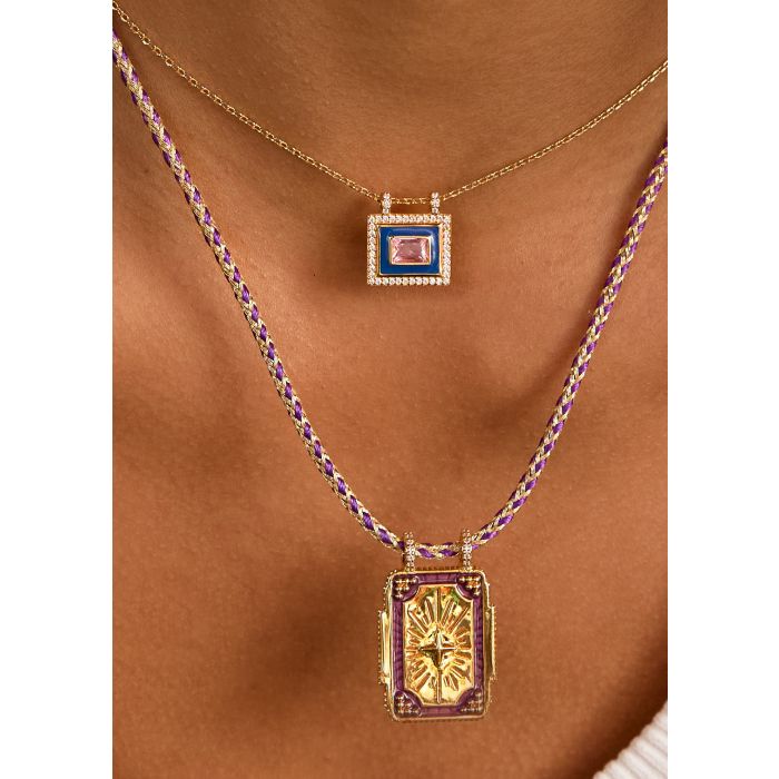 Mystic Purple Twice Boheme Necklace - Gold Plated