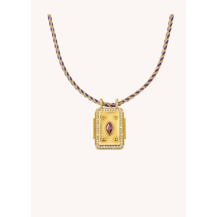 Mystic Purple Twice Boheme Necklace - Gold Plated