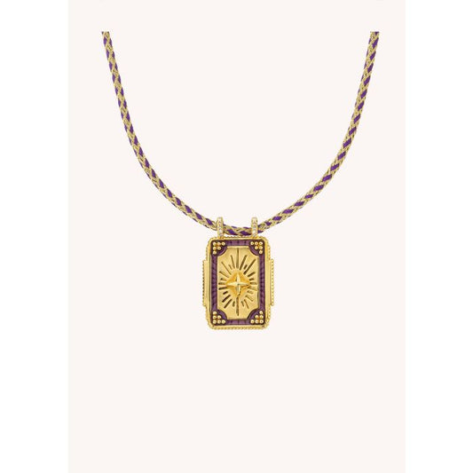 Mystic Purple Twice Boheme Necklace - Gold Plated