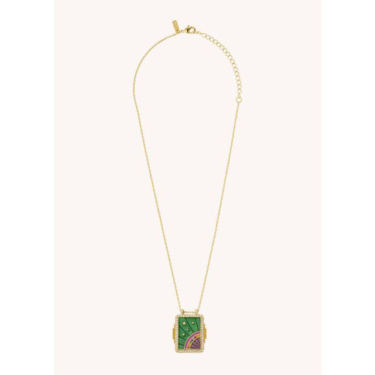 Green Rainbow Boheme Necklace - Gold Plated