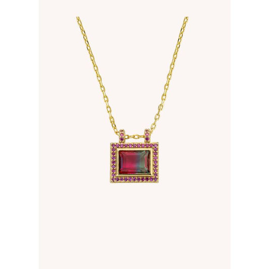 Ruby Watermelon El Paso Necklace - Gold Plated