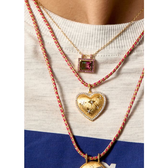 Ruby Watermelon El Paso Necklace - Gold Plated
