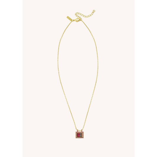 Ruby Watermelon El Paso Necklace - Gold Plated