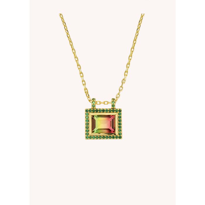 Green Watermelon El Paso Necklace - Gold Plated