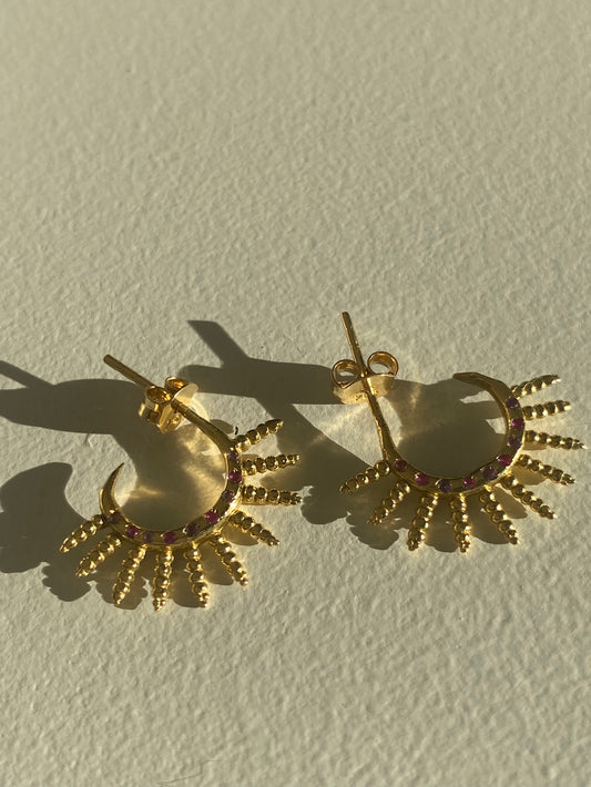 Solid Gold 18K Radiant Shams Earrings
