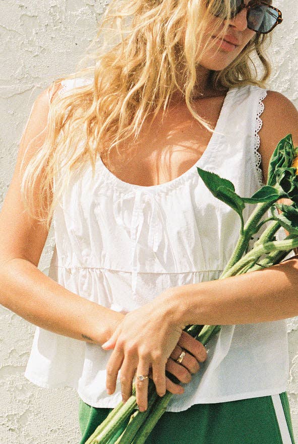 The Poplin Top - Ivory