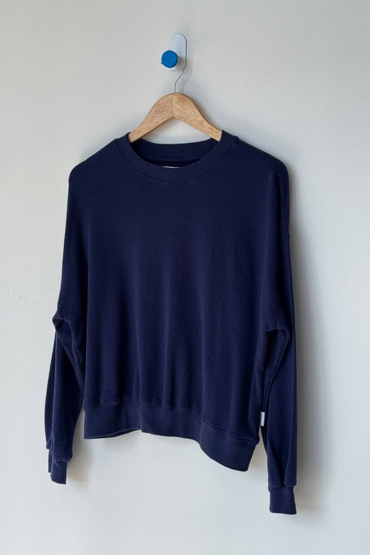 Pointelle Core Sweatshirt - Navy