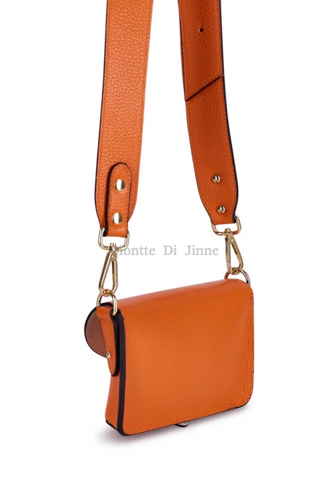 Italian Leather Saddle Bag -Small: Black