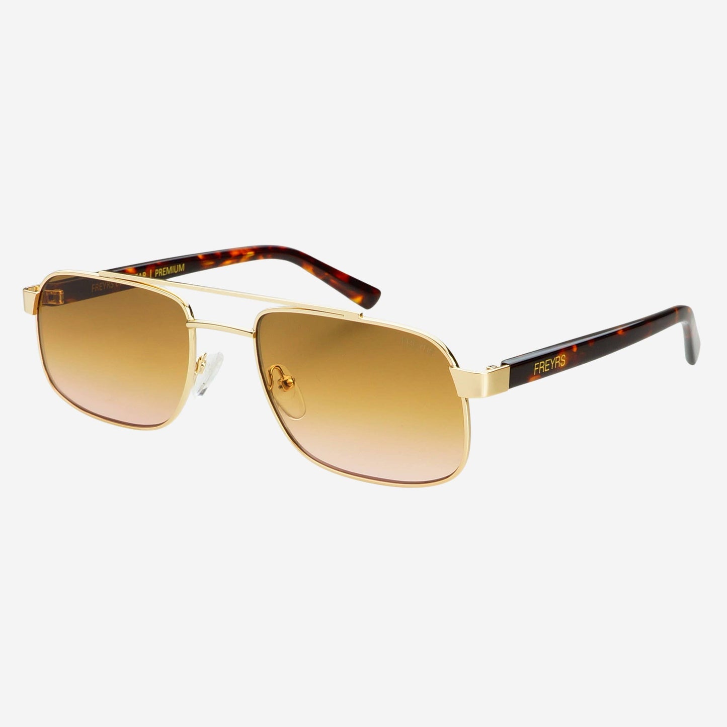 Vesper Unisex Aviator Sunglasses - Gold / Brown Pink