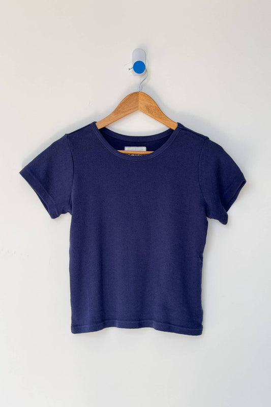 Pointelle Babe Tee - Navy