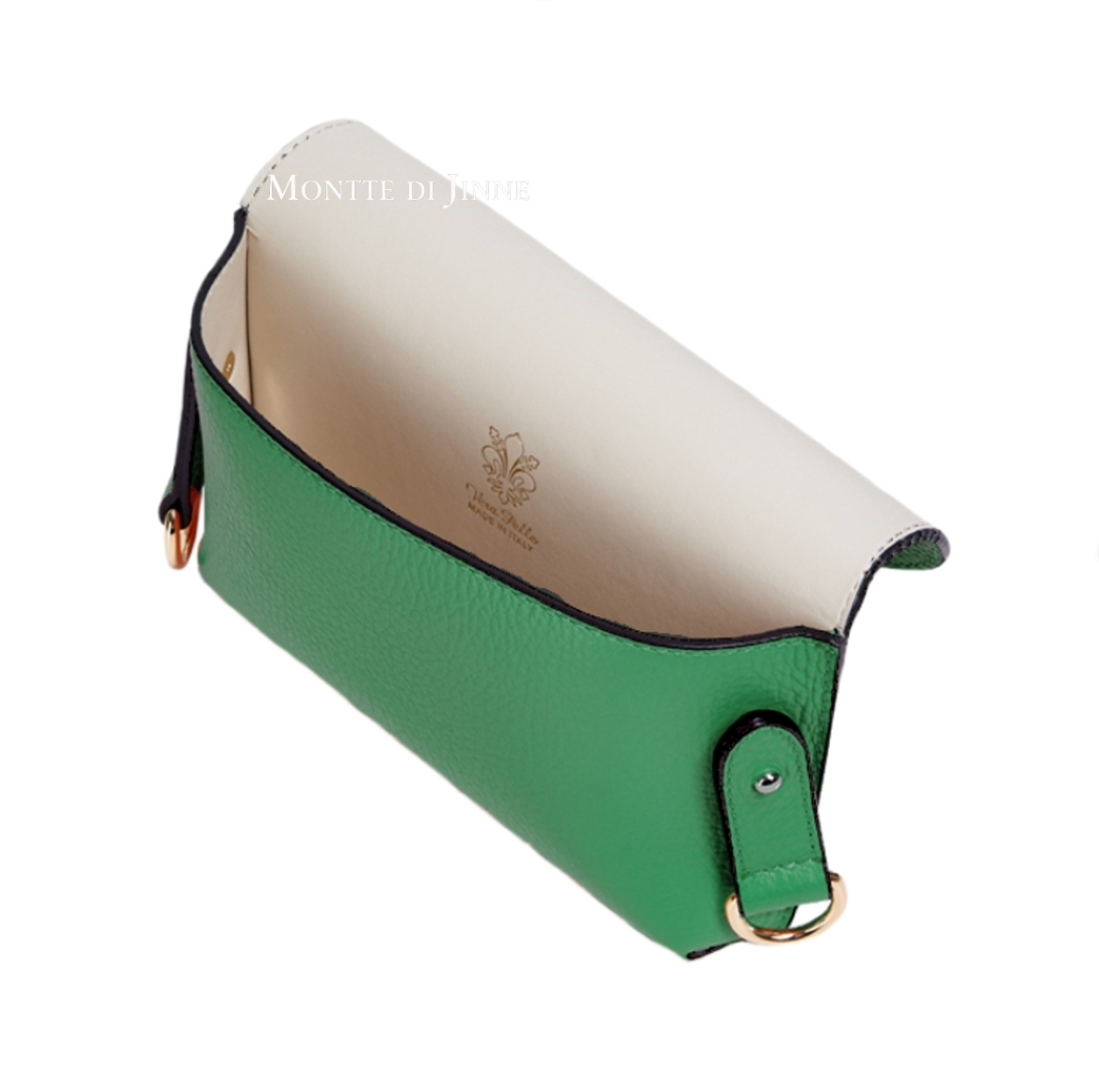 Italian Leather Saddle Bag -Medium: Black