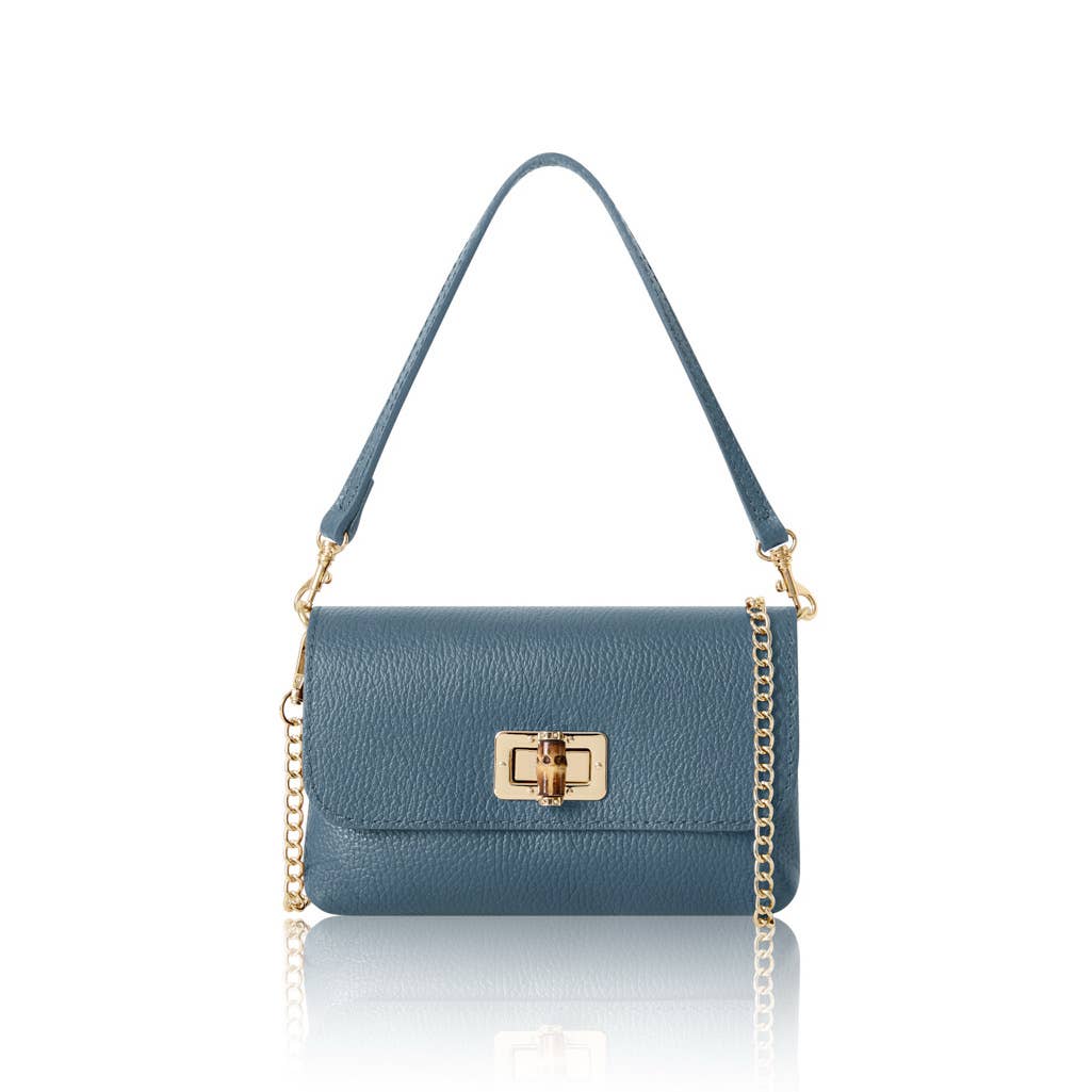 Small Flap Shoulder Bag - Denim Blue