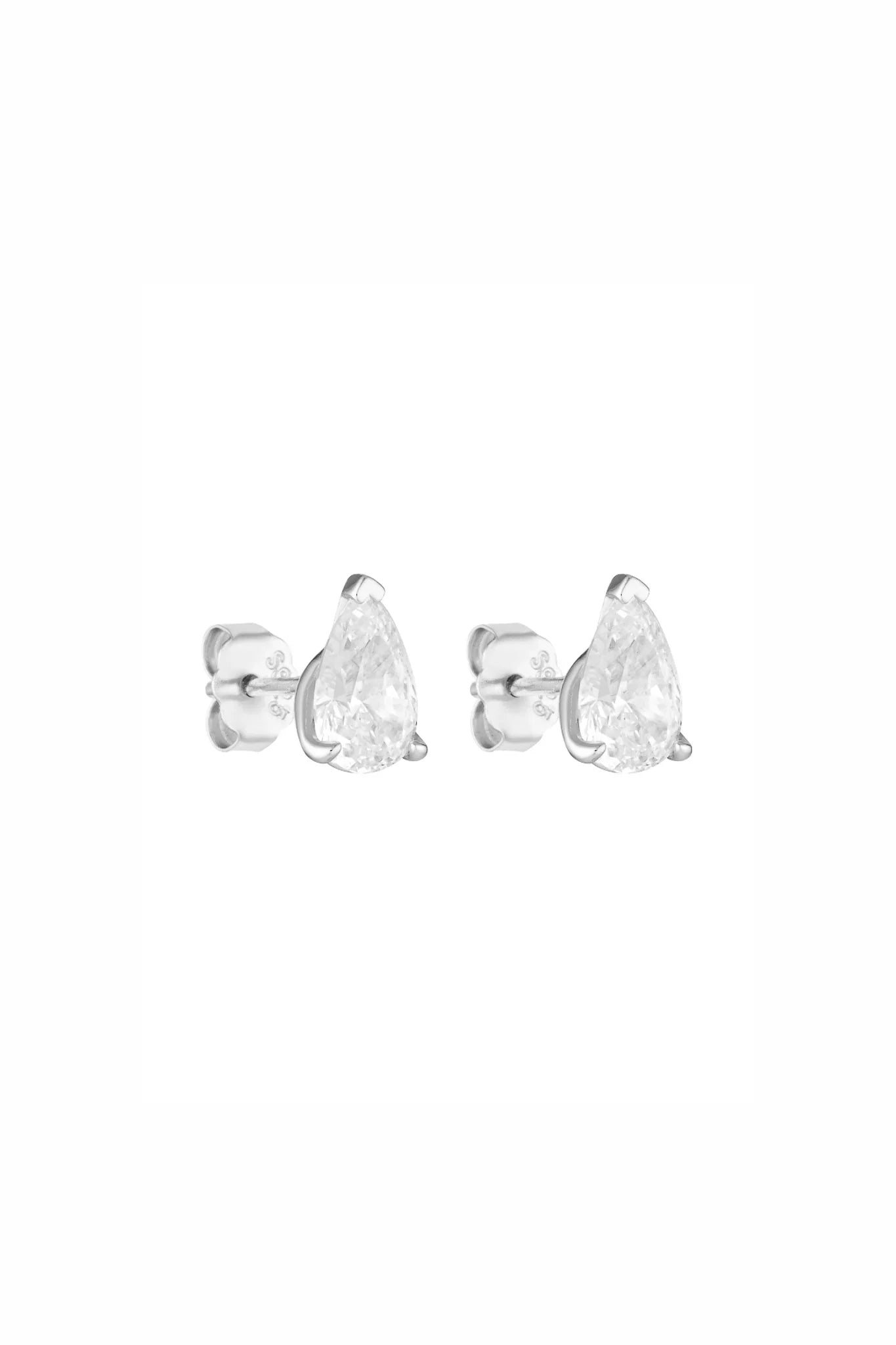 Pear Studs 1CT - Silver