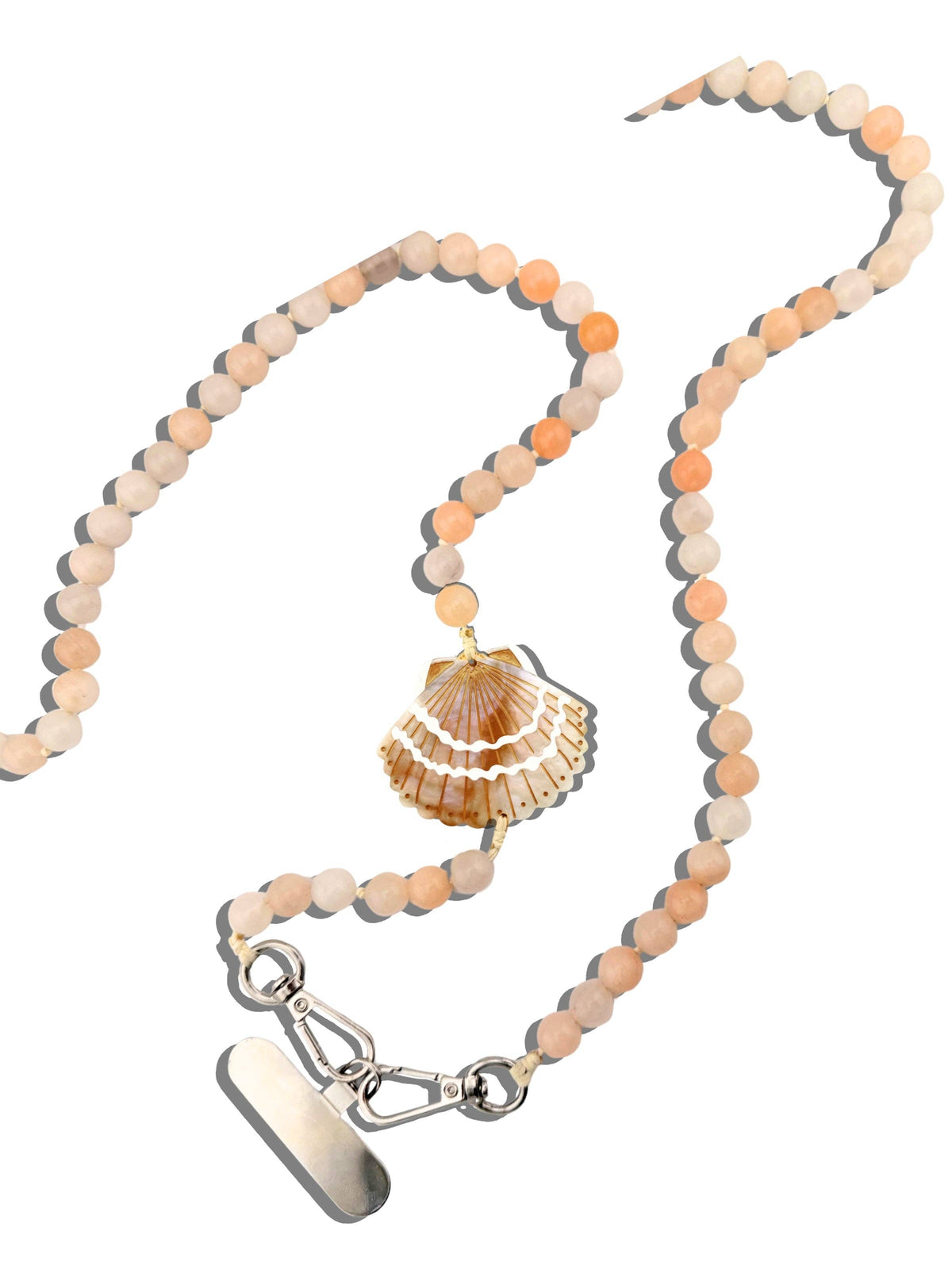 Hand-painted Seashell Crossbody Phone Chain: Blue